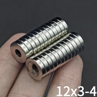 10/20Pcs 12x3-4 Super Strong Neodymium Round Magnet With Hole 12mm x 3mm - 4mm NdFeB Powerful Perman