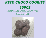 KETO Chocolate Cookies 10 Pcs Lowcarb Gluten free and Sugar free Safe for diabetic Guilt Free Keto B