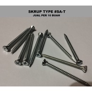 Per 10 pieces SA-T Type Screws 6 x 1 1/ 4 inch Aluminum Tapping Screws Flat Head Plus M6 x Length 32