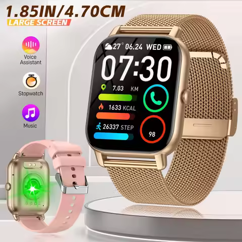 LaNikar New Smart Watch For Women P66D 1.85" TFT Health Monitoring IP68 Waterproof Bluetooth Call Mu