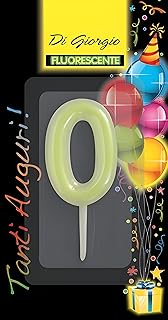 Cereria di Giorgio 5426_60 Birthday Candle Number 0 Neon with Stand