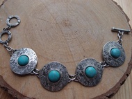 鍍銀 新石器時代 手鐲，可調節尺寸，附槓鈴扣