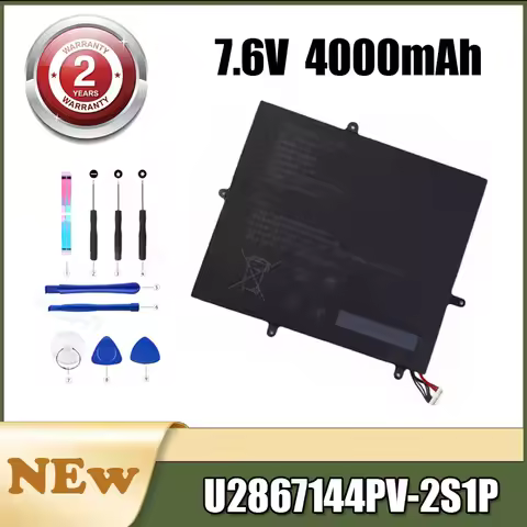 U2867144PV-2S1P 30.4Wh 7.6V 4000mAh Laptop Battery 10 Pin 8 Line