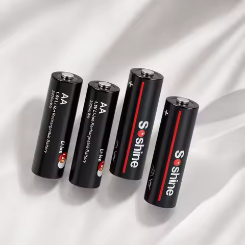 Rechargeable AA Lithium Battery 3900mWh 1.5V, Long Lasting Replacement for Clocks, Smoke Detectors, 