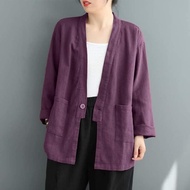 เสื้อคลุมผ้าฝ้ายแขนยาว ผู้หญิง-ชาย กันแดด อก 40-52 ไซส์ใหญ่ใส่สบาย ผ้าพื้นเมือง คุณภาพเกรดขึ้นห้าง ส