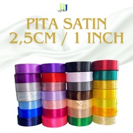 2.5CM SATIN RIBBON 1 INCH COLORFUL SATIN RIBBON/ 2.5CM WIDE FABRIC RIBBON/ 1 INCH WIDE FABRIC RIBBON