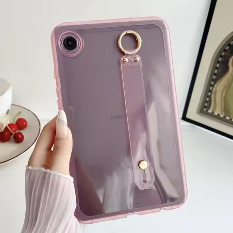 with Hand Band For Samsung Tab Case S9 S8 S7 A9 Plus A8 A7 S6 Lite Tablet Case Clear Transparent Sof