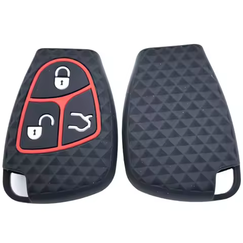 Silicone 3 Buttons Car Remote Key Case Cover Shell Fob Holder for Mercedes Benz C B E Class W203 W21