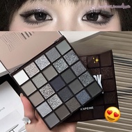 25-Shade Dark Fantasy Eyeshadow Palette Ultra-Pigmented Black Charcoa Cement Grey for Matte/Shimmer