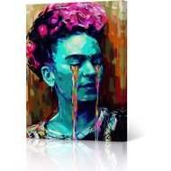Frida Kahlo Canvas Wall Art Print Woman with Tears Colorful Portrait Pop Art Painting Office Living 