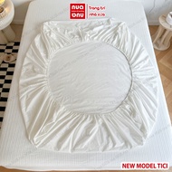 Ga Giường Khách Sạn Homestay Cotton Tici Trắng Trơn Không Bai Xù Thấm Hút Tốt
