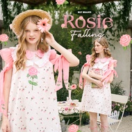 MYT x BLT BRAND : [BT92] : Rosie Falling : Set Dress เจ้าเซ็ทมินิเดรสลายดอกกุหลาบสีชมพู