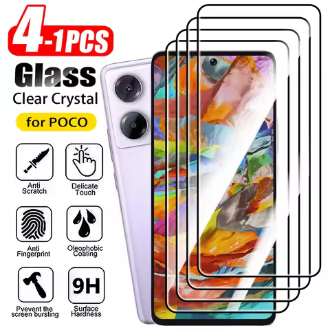1-4PCS Screen Protector Glass For Xiaomi POCO M7 Pro 5G M7 Plus 9H Tempered Glass For POCO M3 M4 M5 