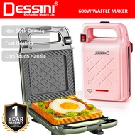 DESSINI Double Sided Electric Sandwich Panini Waffle Pizza Maker Toaster Barbecue BBQ Grill Non-Stic