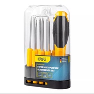 Bộ Tua Vít Deli 9 Chi Tiết Đa Năng Nhỏ Gọn Tiện Dụng - Vặn Ốc Vít Sửa Chữa Đồ Dùng Gia Đình