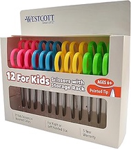 Westcott Right- & Left-Handed Scissors For Kids, 5’’ Pointed Safety Scissors, Assorted, 12 Pack (131