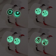 2 Pcs Romantic Luminous Sun Moon Couple Bracelets  Handmade Braided Rope Charm Bracelet Valentine's 