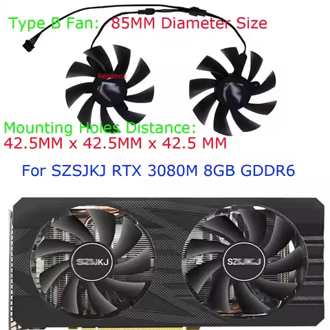 2Pcs/Set,XY-D09015B,Video Card Fan,VGA Graphics Cooler,For SZSJKJ RTX 3080M RTX3070M Laptop Chip 8GB