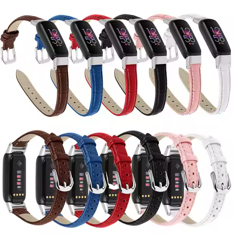 Leather Band For Fitbit Luxe Replacement Bamboo Pattern Wrist Strap Bracelet correa For Fitbit Luxe 