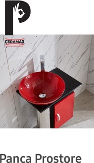 CERAMAX HESKEY 3189 RED CABINET WASHTAFEL