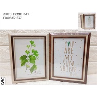 [VS] PHOTO FRAME 5X7 wooden white and dark brown line design 5r (YY8033X-5X7)