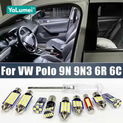 For Volkswagen VW POLO 9N 9N3 6R 6C 2002-2016 2017 Car LED Bulbs Interior Reading Lamp Vanity Mirror