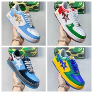 BAPE STA Color Matching Star Logo Sneakers Wear-Resistant Casual Shoes Men Women Same Style Display