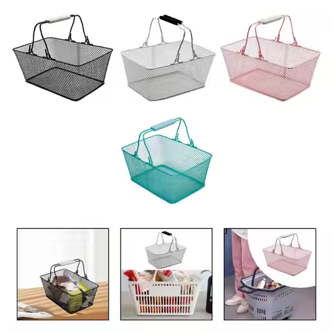 Wire Shopping Basket Breathable Convenient Multifunctional Simple Grocery Basket for Groceries Super