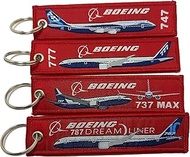 4 Pcs Pack Aviation Passenger Plane Aircraft Born To Fly Keyring Set B 737, B 747, B 777, B 787 Doub