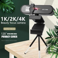 USB Web Camera 1K 2K 4K Auto Focus 1080P HD PC Webcam With Holder For Office Meeting
