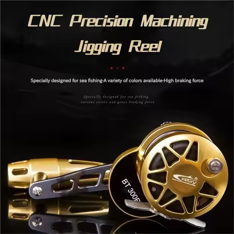 6.0:1 Heavy Duty Offshore Slow Pitch Jigging Reel 31kg Max Drag CNC Full Metal Trolling Drum Reel Bi