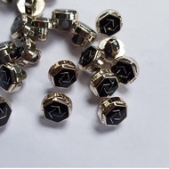 Imported Gold Buttons with Black Pattern 400/ pcs Diameter 11mm mm Gold Pearl Motif