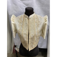 Bolero filipiniana Blouse beige with beige embroidery - From Philippines
