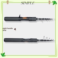 SIMPLESHOP Telescopic Fishing Rod, Carbon Handle Solid Tip Lure Rod, Telescopic 1.8m Length Ultralig