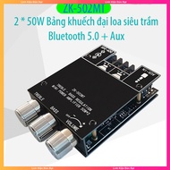 ZK-502MT 2 * 50W Bảng khuếch đại loa siêu trầm Bluetooth 5.0 + Kênh AUX 2.0