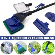 5 in 1 Aquarium Cleaning Tools Aquarium Tank Clean Set Fish Net Gravel Rake Algae Scraper Fork Sponge Brush