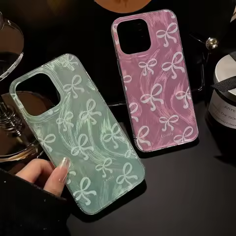 Ribbon Bow Case for iPhone 17Pro 16 15 14 13 12 11 Pro Max XR SE Shockproof Cover Dustproof Casing