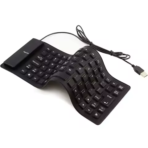 Silicone Mute Soft Keyboard 85-key Computer Keyboard USB Wired Keyboard Portable Mini Laptop Pc Fold