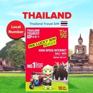 Thailand SIM Card Local Telco【15~100MBPS 4G/5G High Speed】【AIS 10 Days Unlimited Data】Travel Prepaid