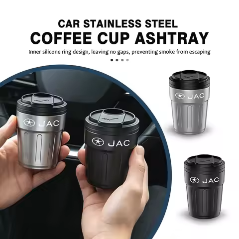 Auto Stainless Steel Ashtray Multifunctional Car Cup Holder For JAC RF8 M3 M4 X8 Plus A5 E10X QX T6 