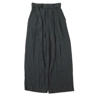ADAM ET ROPE 2022AW 易穿人造絲雙褶褲 GAS22030 均碼黑色條紋寬褲 [二手] [ADAM ET ROPE]