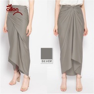 Rok Lilit Satin Wrap Skirt Polos Premium - silver, All Size
