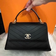 Chanel coco handle / Affinity 系列 經典黑銀 山形紋 全新閒置品/ 誠可議價