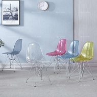 🔵𝐑𝐞𝐚𝐝𝐲 𝐒𝐭𝐨𝐜𝐤🟡 Nordic style transparent Eames dining chair thickened acrylic leisure chair home backr