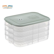 4 Layer Plastic Dumpling Storage Box Refrigerator freeze Dumpling Tray Household Food Crisper Storage Container