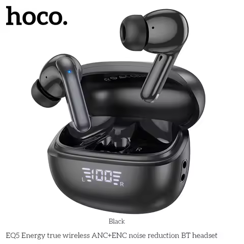 HOCO EQ5 NEW ANC+ENC Nosie Redusction Bluetoothe Headsets Sport Gaming Earphons With Digital Display