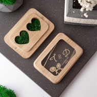 婚禮用木製戒指盒，個性化戒指架，戒指枕