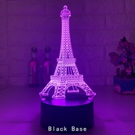 New 3d Led Light Night Creative Eiffel Tower Kids Table Lamp Hologram Illusion Bedroom Living Room 7 Colors Usb Led Light Lamps
