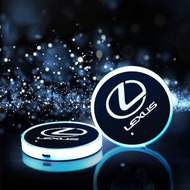 Happy-2 Pack Solar LED Light Cup Holder Bottom Pad Mat Interior Decoration For Lexus Laura ling the 