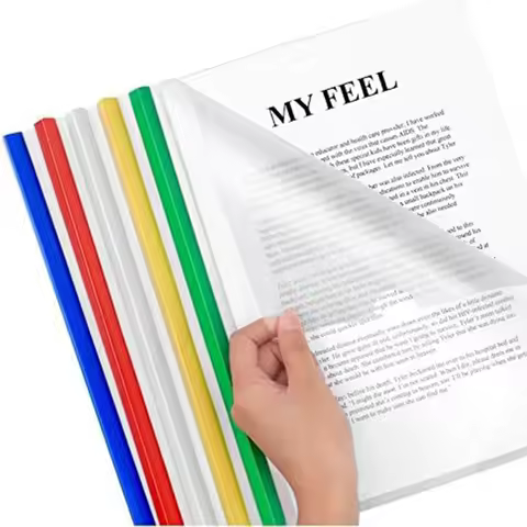 10 Pcs Plastic File Folder with Sliding Bar(10mm) Report Covers, Transparent Resume Presentation Fil